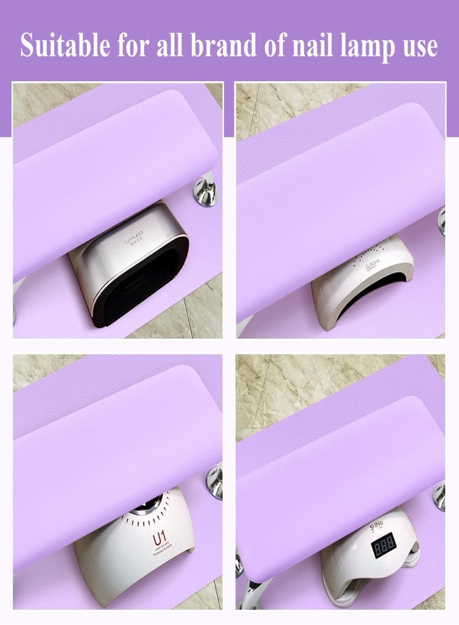 LIONVISON Nail Arm Rest for Acrylic Nails with Nail Table Mat, Microfiber Leather Nail Hand Rest Cushion for Nails, Soft Hand Pillow Footstool with Foldable Nail Art Hand Rest Pad for Nail Tech Use (Purple) - Image 3